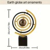 360-Degree Rotating Modern Abstract Metal Globe Sculpture
