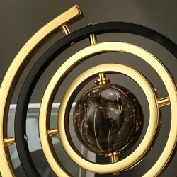 360-Degree Rotating Modern Abstract Metal Globe Sculpture